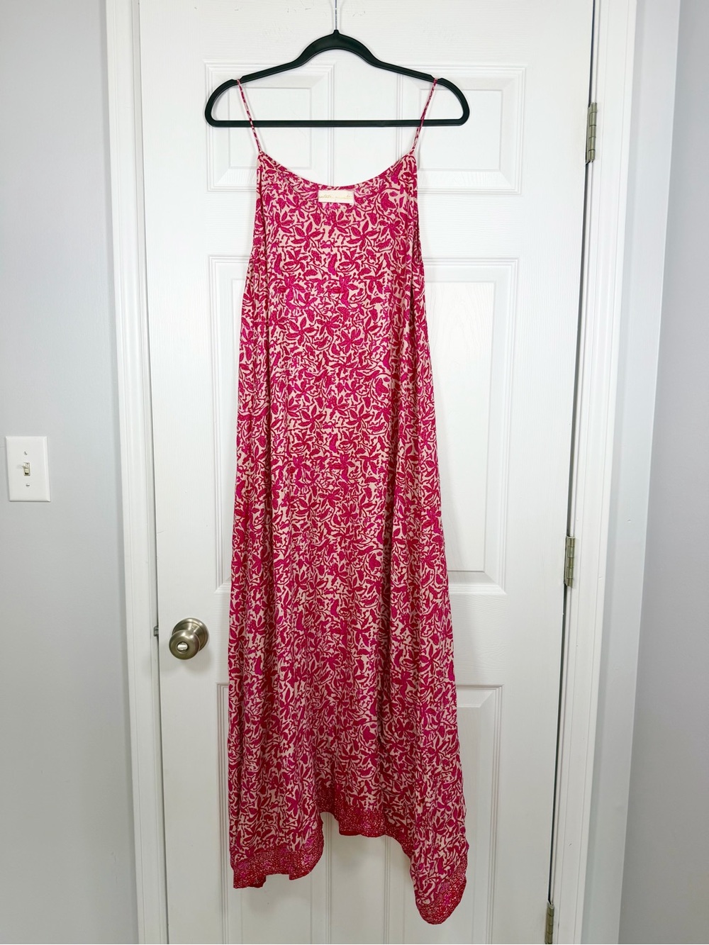 Natalie Martin Size S • 100% Silk Maxi Dress Pink Red.